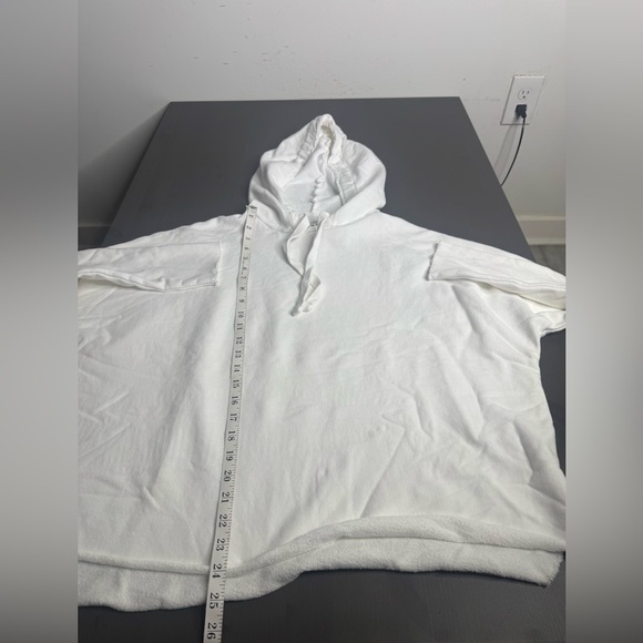 Frank & Eileen Kane Caplet Hoodie Sweatshirt Cream Grey Stripe Size Small - Picture 8 of 8